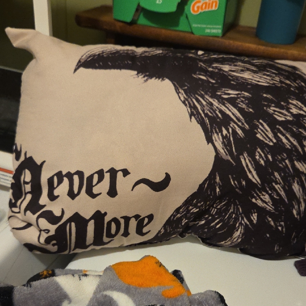 Small Raven Pillow And Two Halloween Blankets
